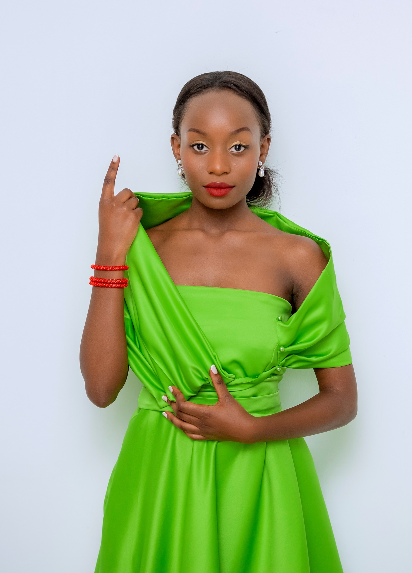  Green long dress image